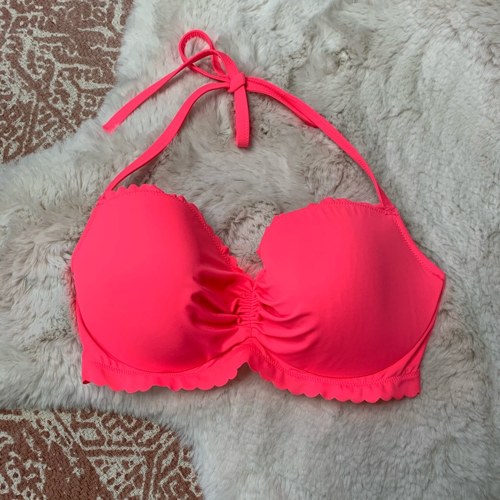 Victoria Secret Padded Scallop Halter Swim Top